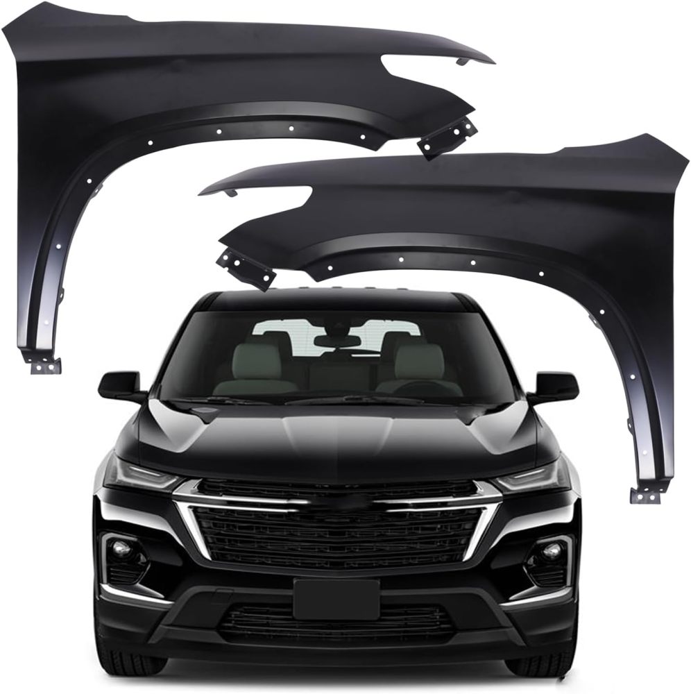 Front Driver&Passenger Side Fender Pair Steel Primed for Chevrolet Traverse 2018-2023
