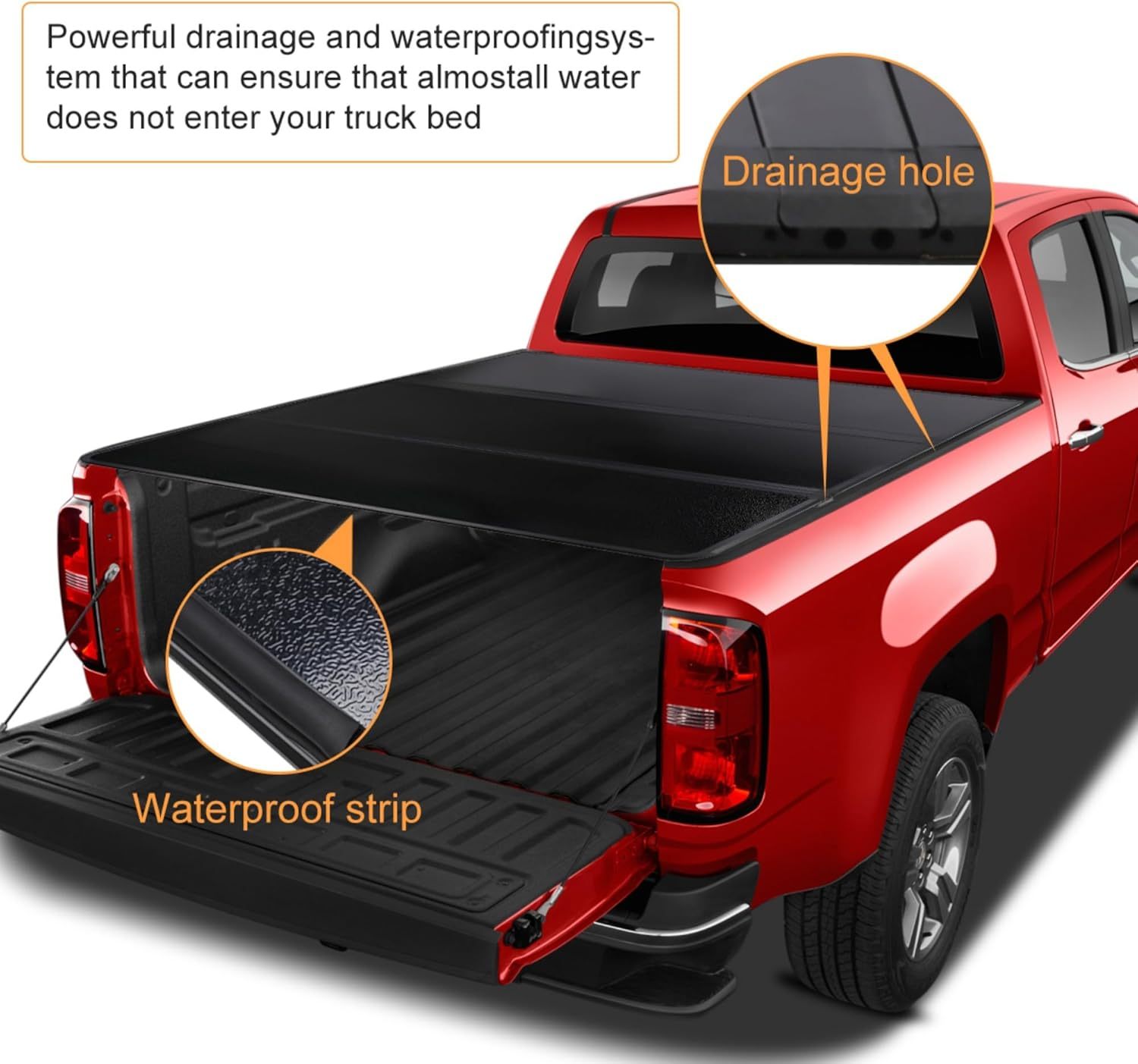 5.5FT Foldable Hard Tonneau Cover Truck Bed for 2007-2024 Toyota Tundra with LED Tri Fold Style
