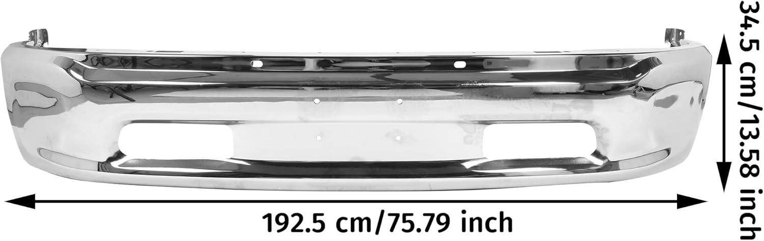 Front Bumper Face Bar Chrome Fits For Dodge Ram 1500 2013-2018 Ram 1500 Classic 2019-2024 Without Fog/Sensor 68160855AC