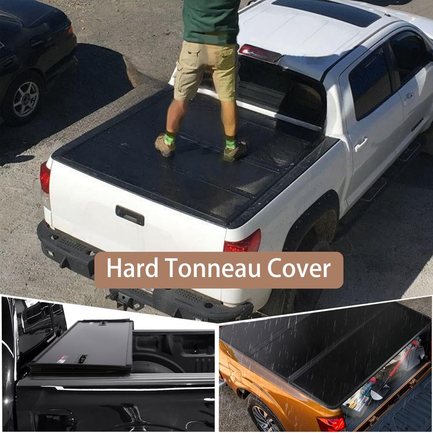 Hard Tri-Fold Style Bed Tonneau Cover W/LED Fits 2015-2024 Chevy Colorado 5FT Truck Bed
