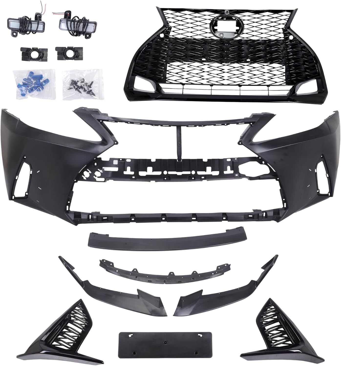 13PCS Front Bumper Complete Cover With Lamp Fits For 2006-2013 Lexus IS250 IS350