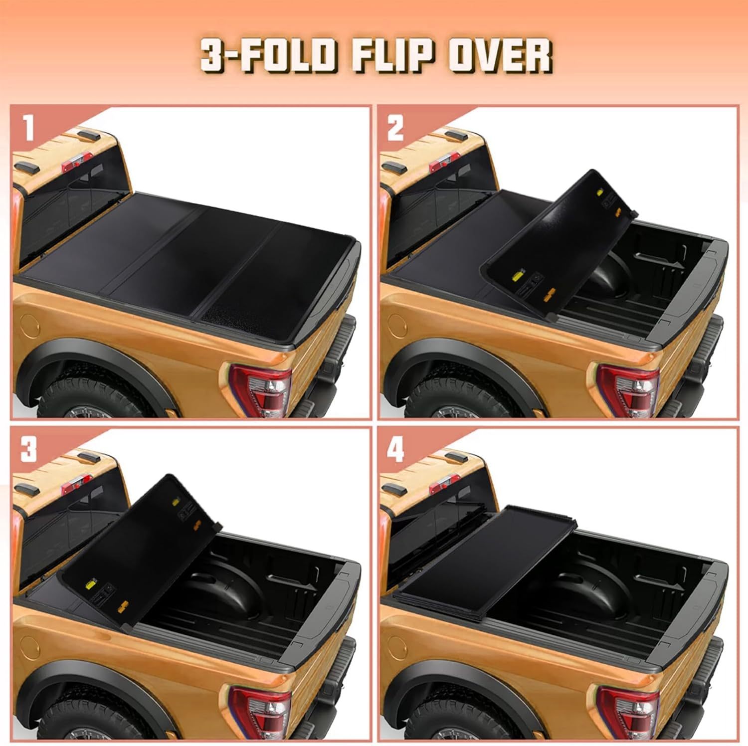 5.7FT Foldable Hard Tonneau Cover Truck Bed for 2009-2025 Dodge Ram 1500 Tri-Fold