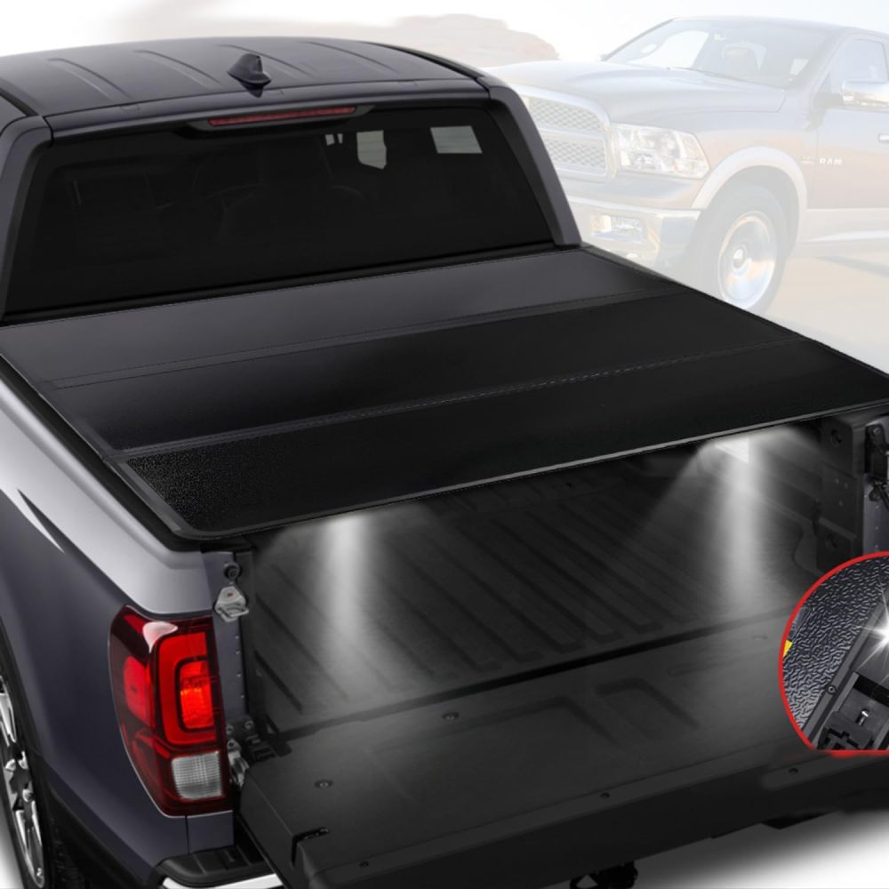 5.7FT Foldable Hard Tonneau Cover Truck Bed for 2009-2025 Dodge Ram 1500 Tri-Fold