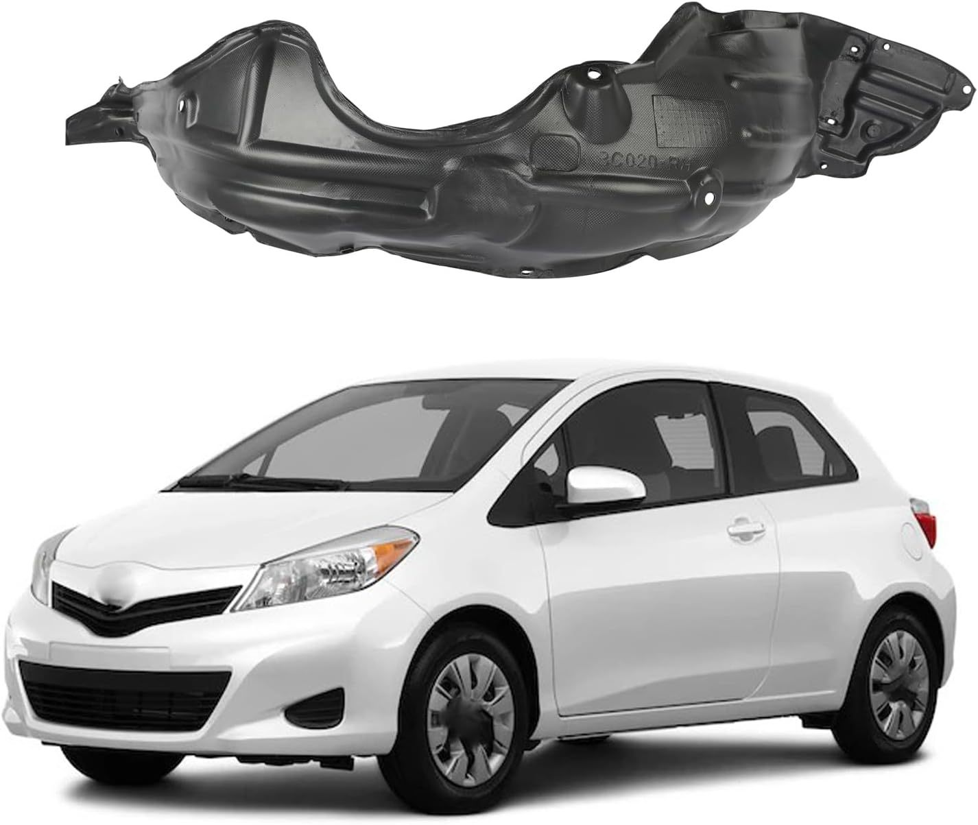 For 2007-2012 Toyota Yaris Front Left+Right Fender Liner Replacement Splash Shields Guard 5387652180/5387552180