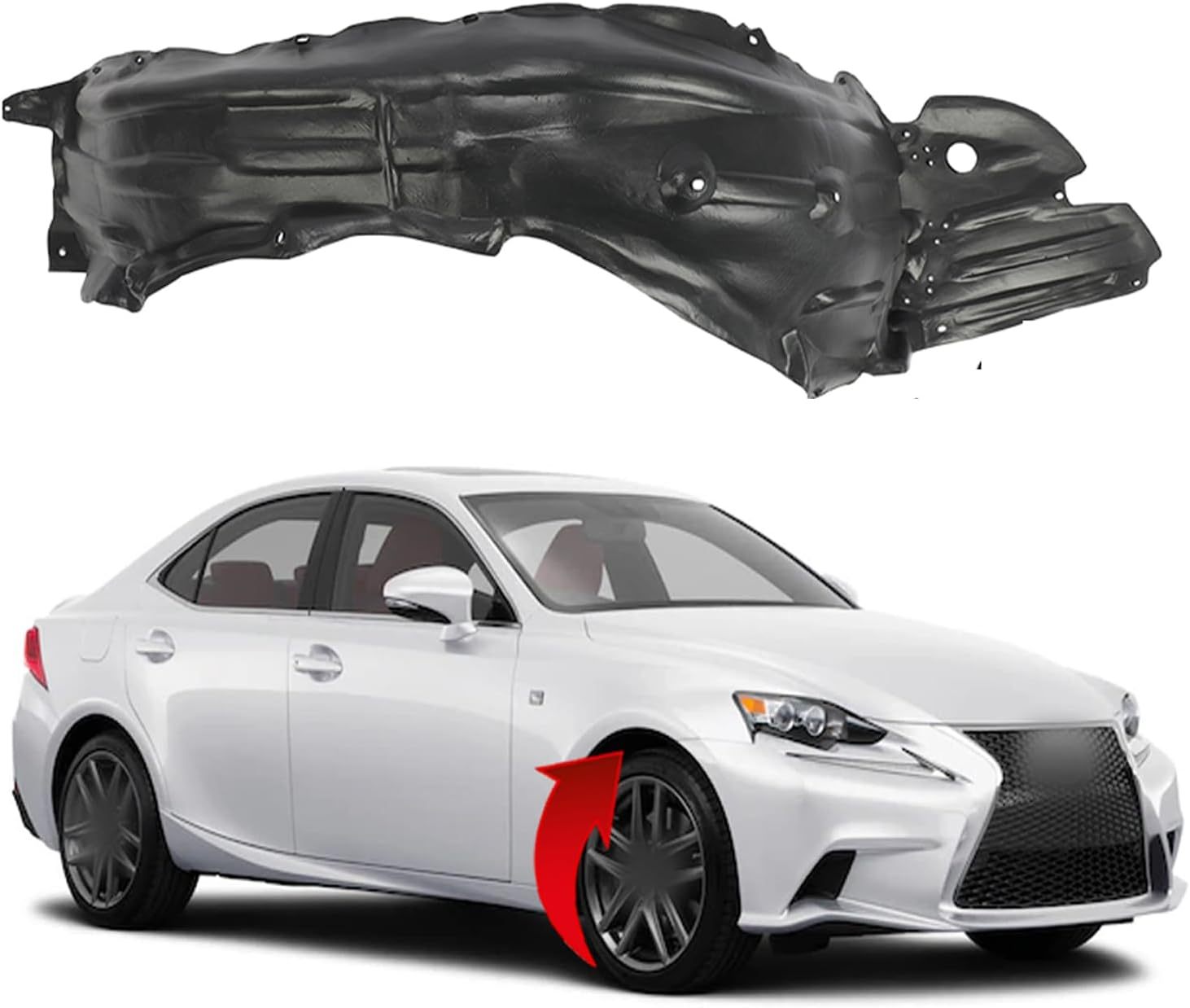 Front Fender Liner Inner Panel For 2014-2015 Lexus IS250, Passenger Right Driver Left Side Fender Liner Splash Shield 5380653070/5380553070