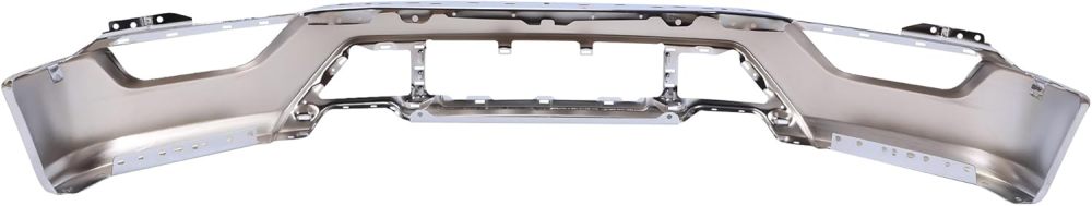 Front Bumper Face Bar Compatible with Ford F150 F-150 2021 2022 2023 W/o Sensor Holes, Chrome Steel Front Bumper Replacement for ML34-17757-FML3Z17757G