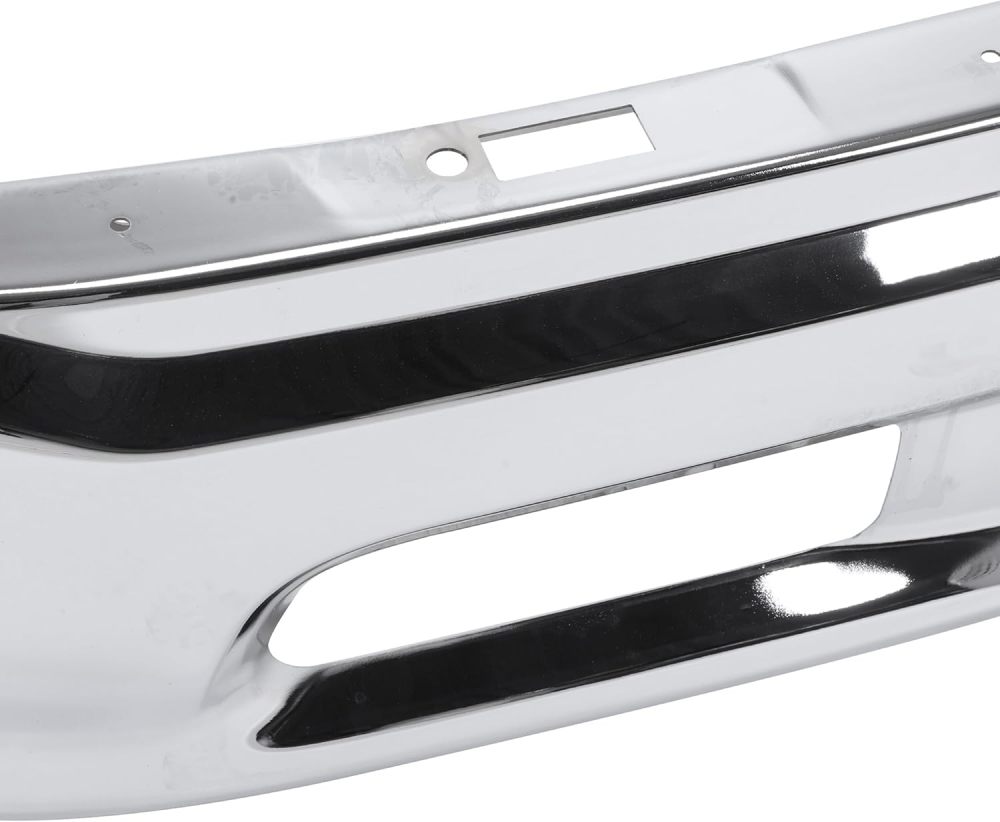 Chrome Steel Front Bumper Face Bar Fits For Dodge Ram 1500 2013-2018 Ram 1500 Classic 2019-2024 W/Fog Light Holes，68160853AB