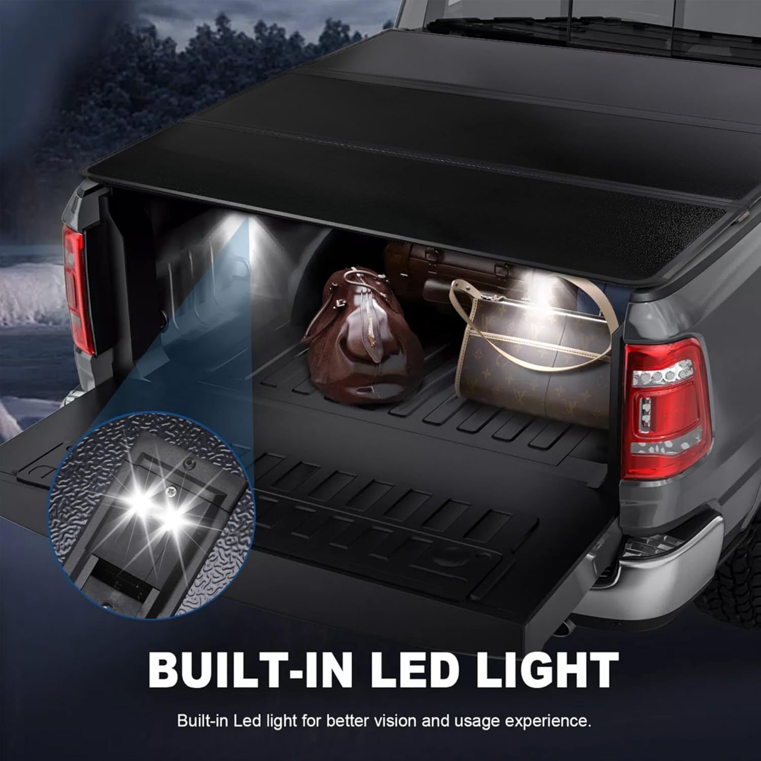 4.6FT Hard Tri-Fold for 2022 2023 2024 Ford Maverick Tonneau Cover Truck Bed