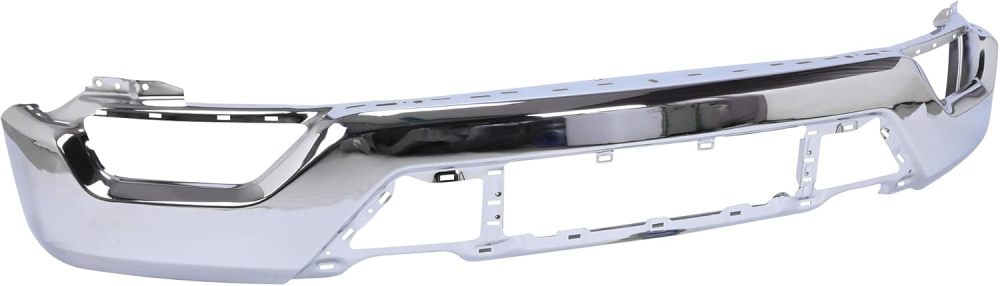Front Bumper Face Bar Compatible with Ford F150 F-150 2021 2022 2023 W/o Sensor Holes, Chrome Steel Front Bumper Replacement for ML34-17757-FML3Z17757G