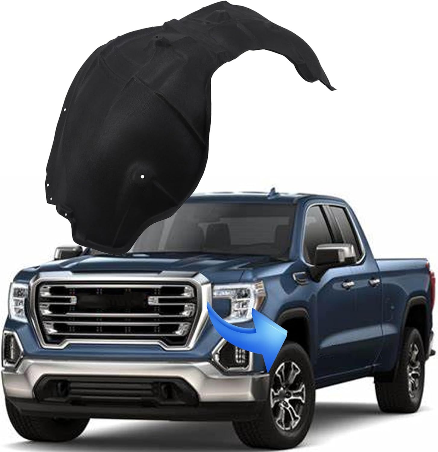 Front Right Inner Fender Liner Passenger Side Compatible with 2019-2023 GMC Sierra 84533749