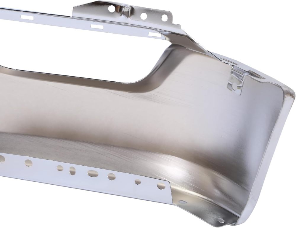 Front Bumper Face Bar Compatible with Ford F150 F-150 2021 2022 2023 W/o Sensor Holes, Chrome Steel Front Bumper Replacement for ML34-17757-FML3Z17757G