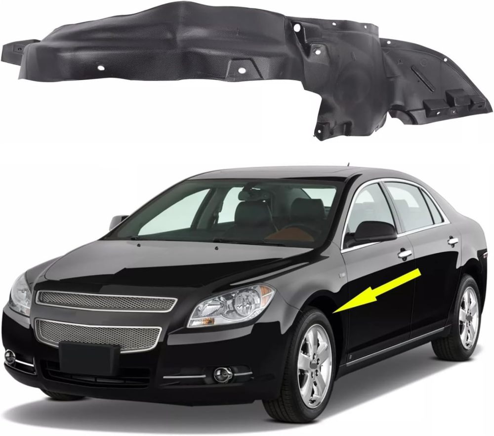 Front Diver Inner Fender Liner Black Left Side Compatible with Chevrolet Malibu 2008 2009 2010 2011 2012 20830624-PFM