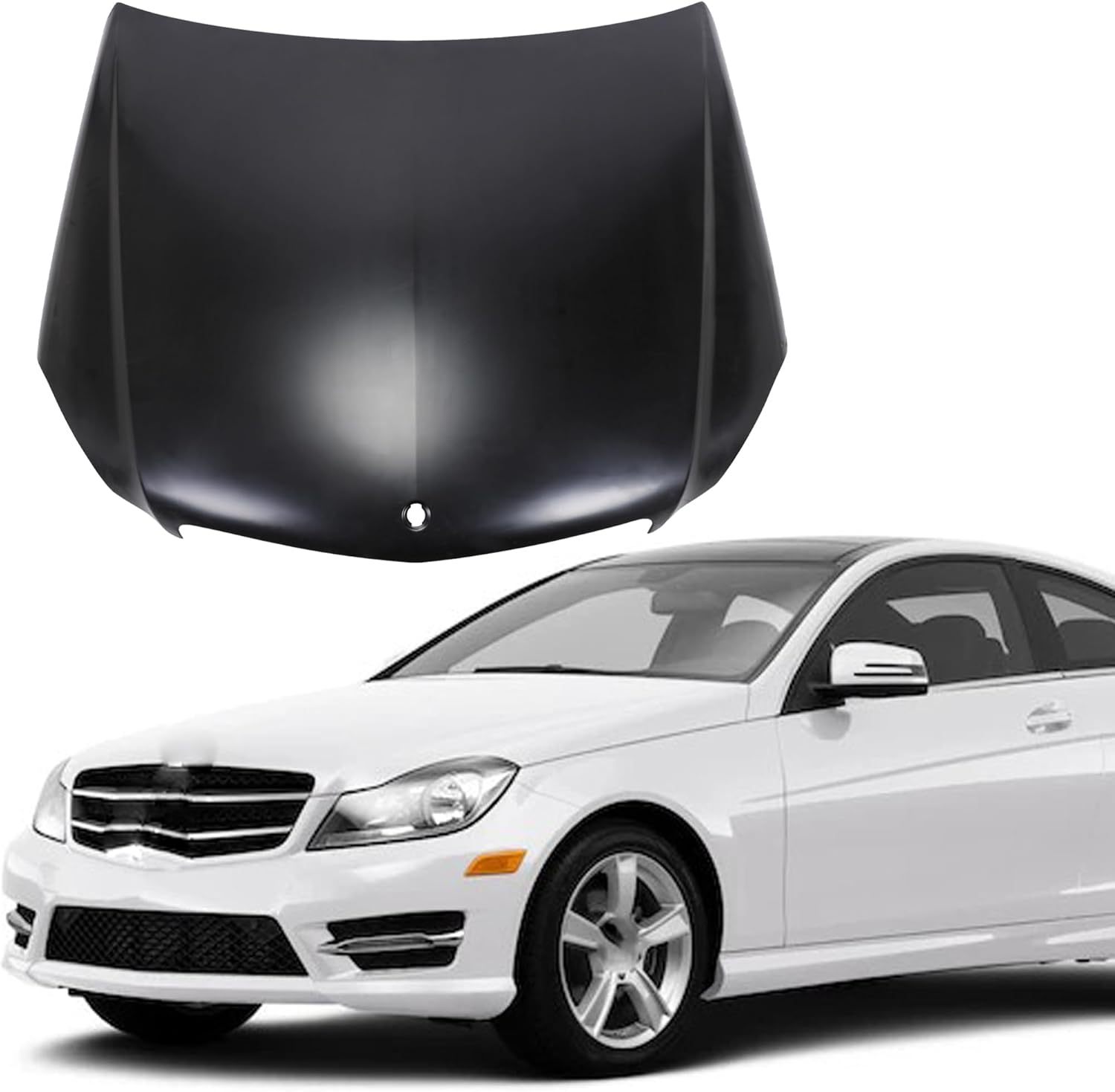 Replacement Part Hood Panel Compatible with 2012 2013 2014 Mercedes Benz C250 C300 (MB1230130 2048800957)