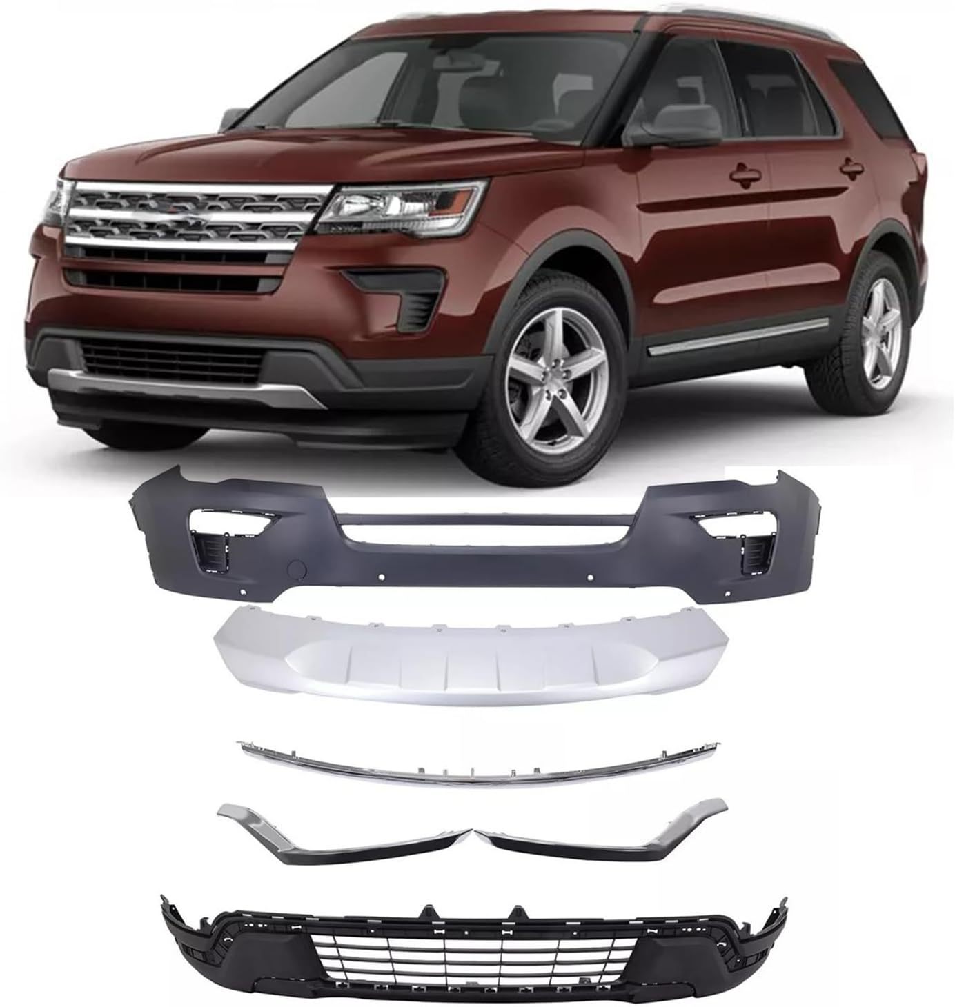 Fits For Ford Explorer 2017 2018 Front Bumper Cover with Sensor Holes JB5Z-17E811-CA