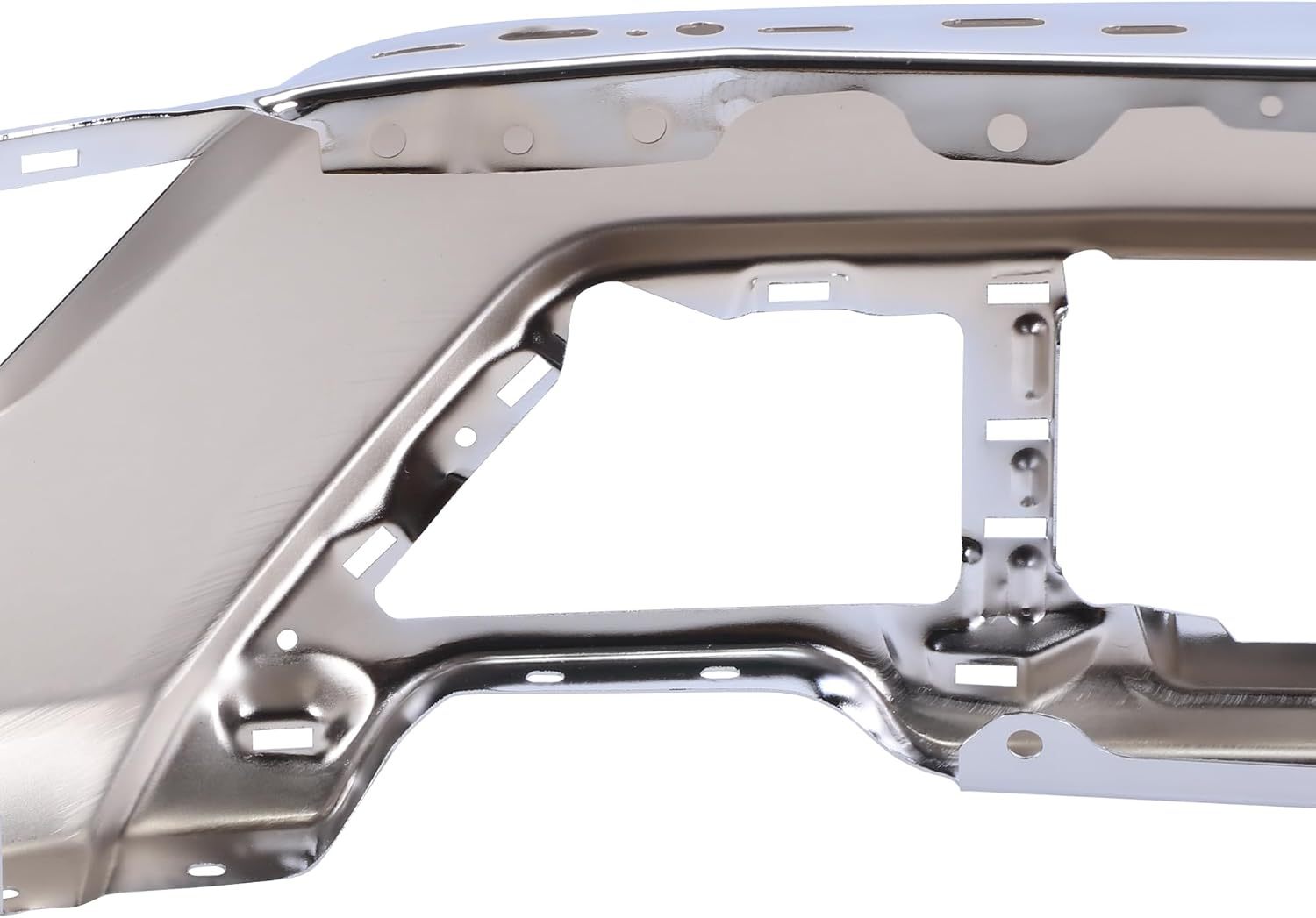 Front Bumper Face Bar Compatible with Ford F150 F-150 2021 2022 2023 W/o Sensor Holes, Chrome Steel Front Bumper Replacement for ML34-17757-FML3Z17757G