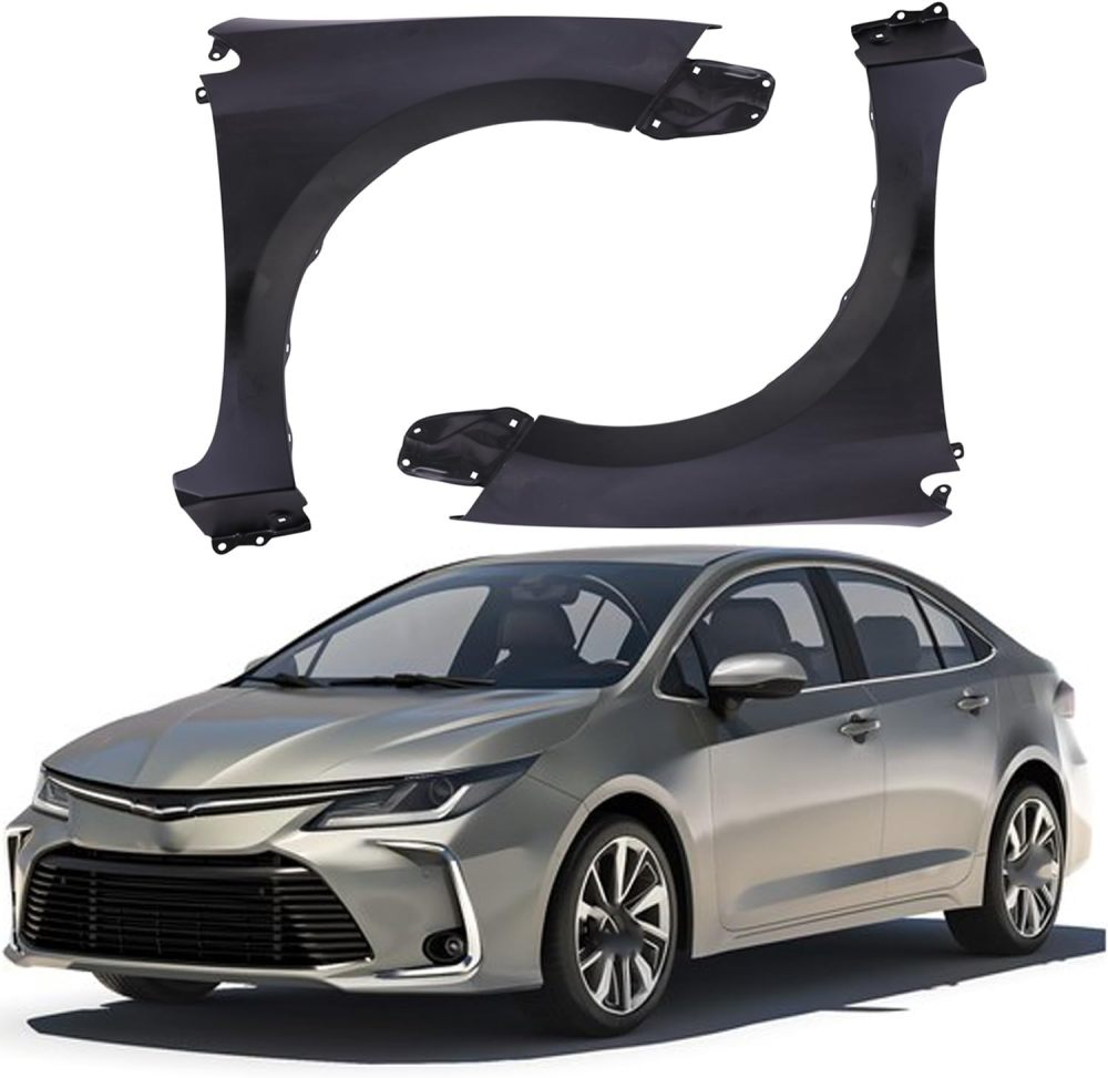 New Front Passenger & Driver Side Fender Primed Steel Set For 2014-2019 Toyota Corolla