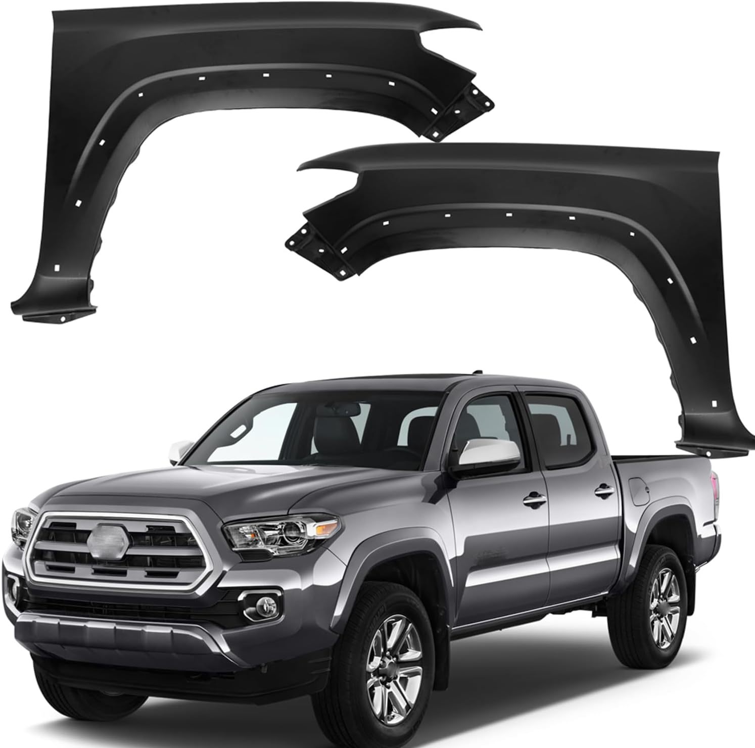 Front Fender Driver and Passenger Side Compatible with 2016-2021 Toyota Tacoma Steel Replacement of 5381104120+81204120
