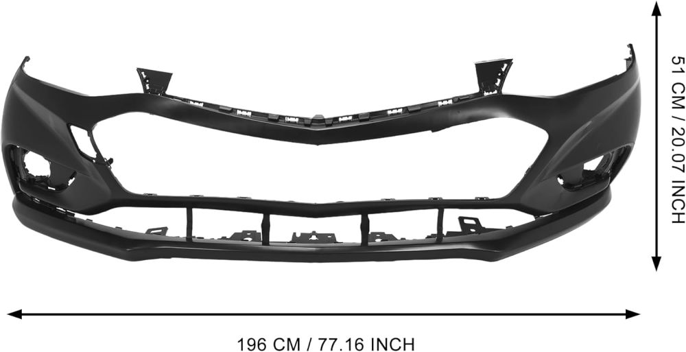 For Chevrolet Cruze 2016-2018 Replaces OEM#GM1000A01 Front Bumper Cover & Front Upper+Lower Grille Set
