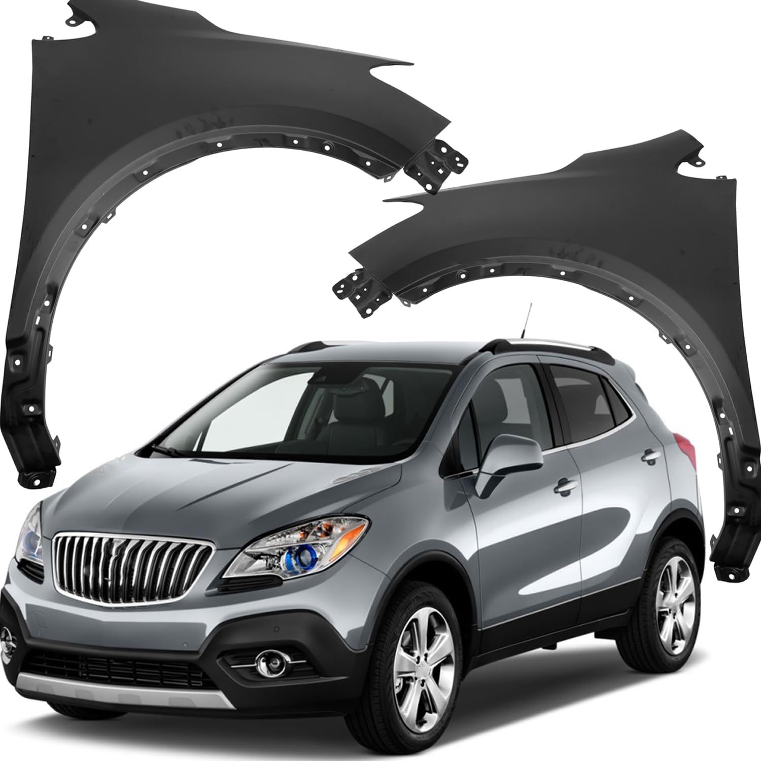 Front Driver&Passenger Side Fender Pair Steel Primed For 2013 2014 2015 2016 Buick Encore