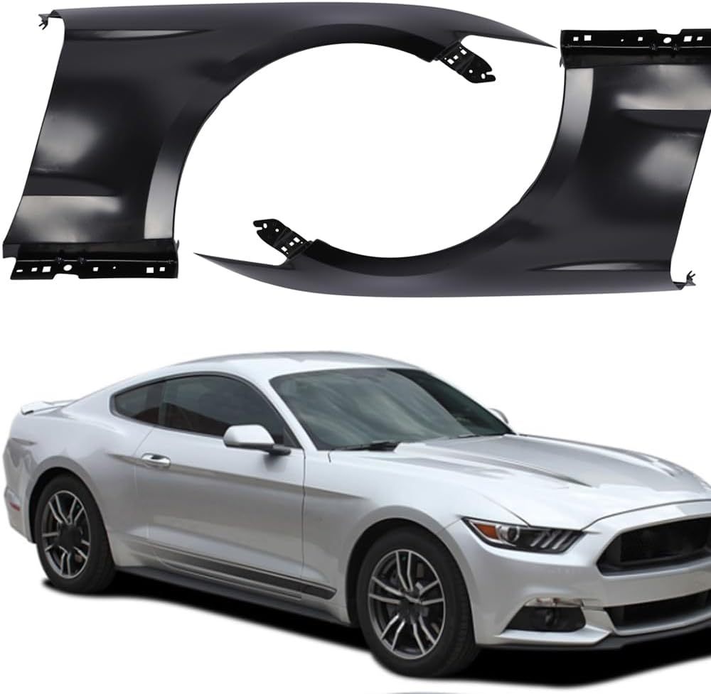 Front Fender Compatible With 2015-2017 Ford Mustang Primed Steel Driver&Passenger Side FO1241303FO1240303