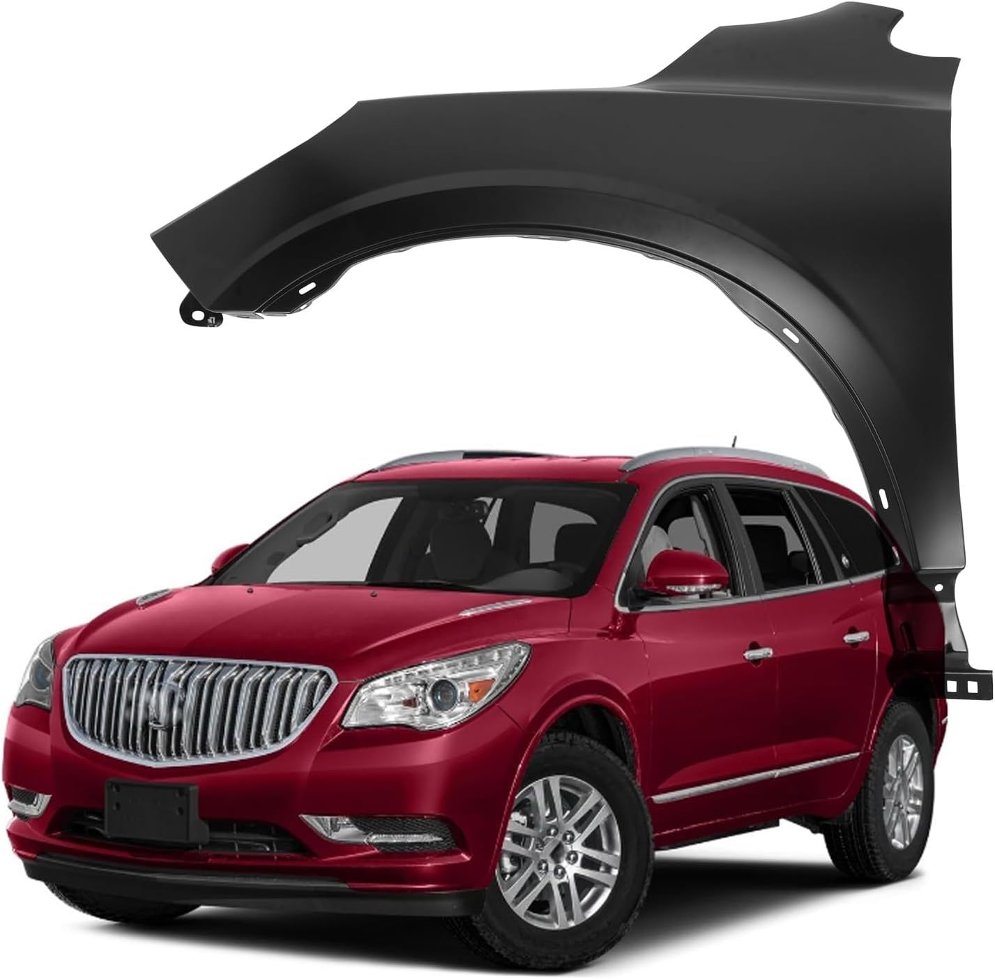 Front Driver Left Side Fender Compatible With 2013-2017 Buick Enclave, Steel Primed OEM: 22813292
