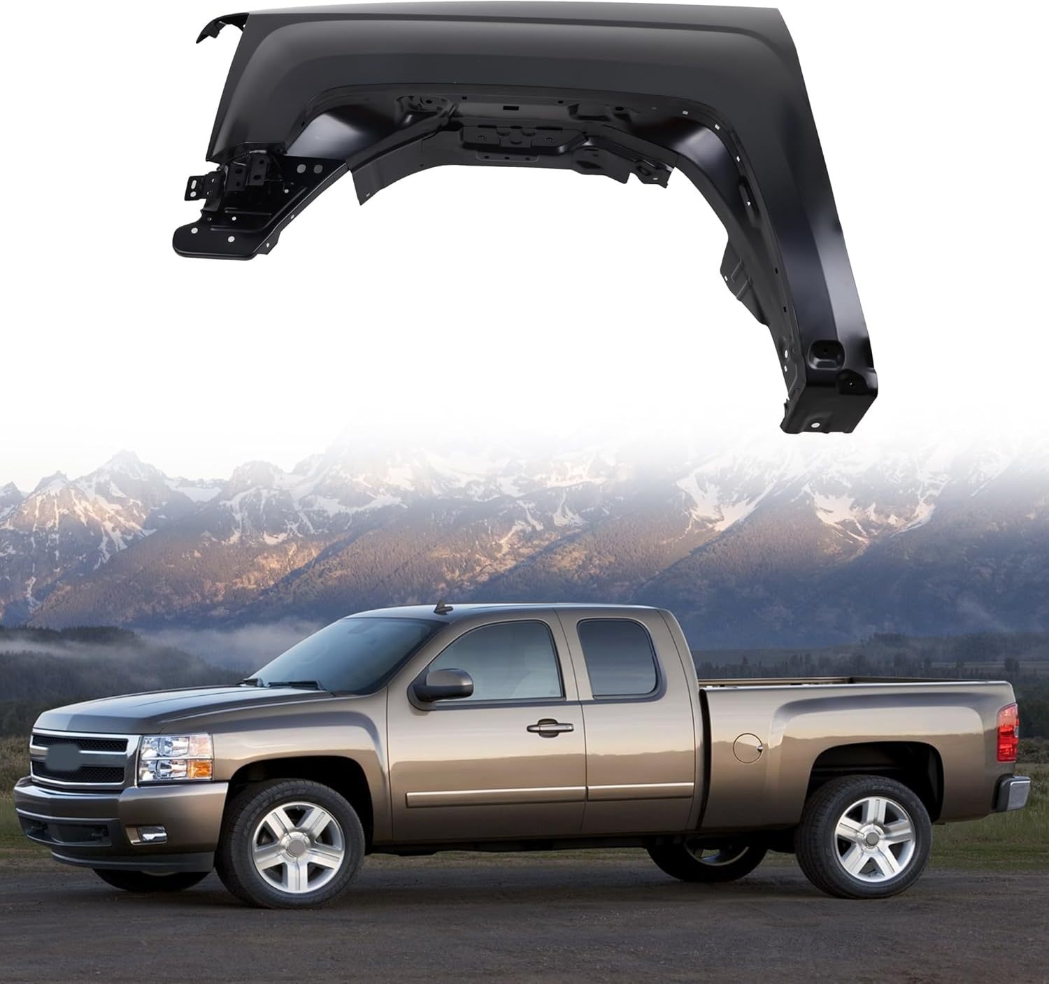 Replacement Parts Front Left Driver Side Fender Assembly Compatible With 2014-2018 Chevrolet Silverado 1500 OEM 23303551