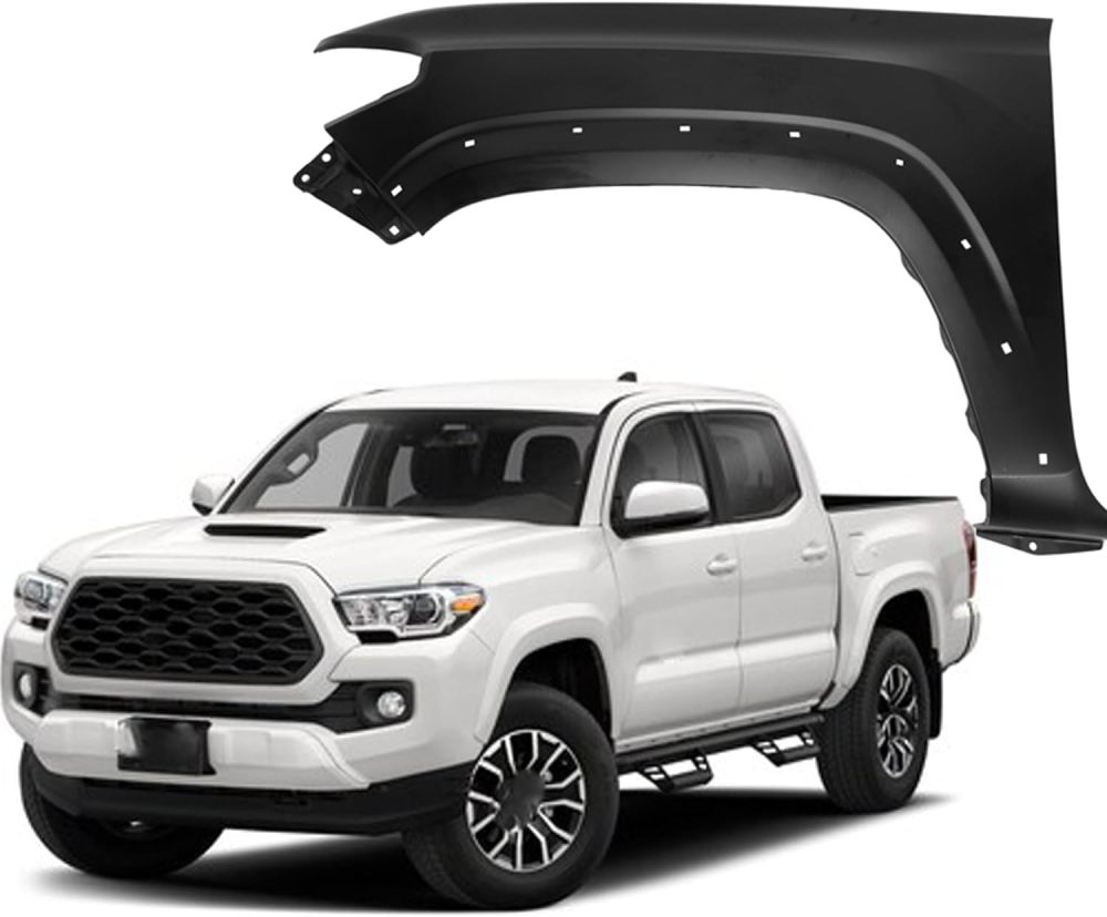 Front Driver Left Side Fender Primed Steel with Molding Holes Fits For 2016-2021 Toyota Tacoma Replaces of 5381204120