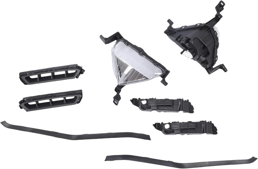 Front Bumper Cover Set W/Lamps & Grill Assembly Black For 2019 2020 Hyundai Elantra
