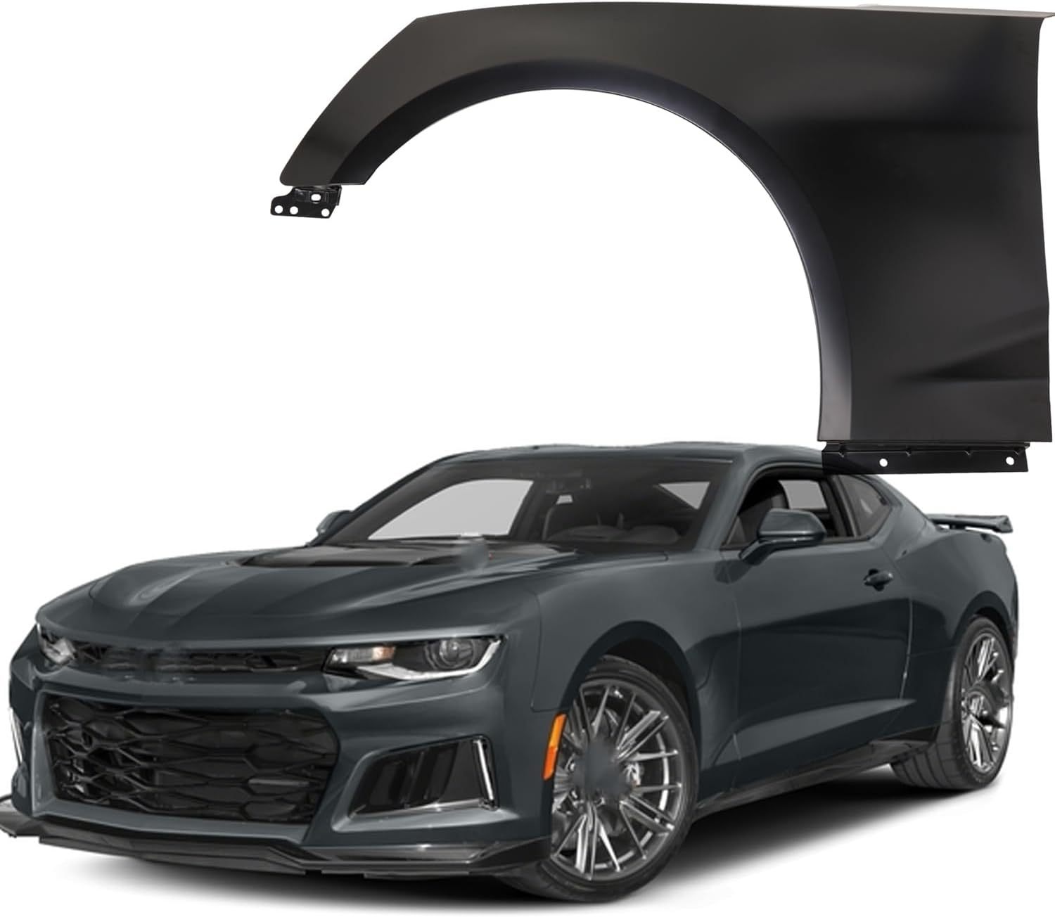 Fender Compatible with 2016-2022 Chevrolet Camaro, Front Left Driver Side Primed Steel Replace OEM 23221297