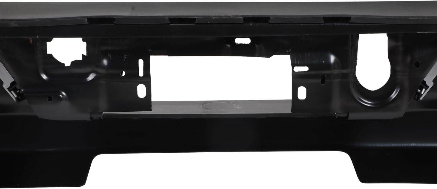 Rear Bumper Steel Bumper Assembly compatible with 2019-2023 Chevy Silverado 1500 & GMC Sierra 1500 Without/Park Sensor Hole Black
