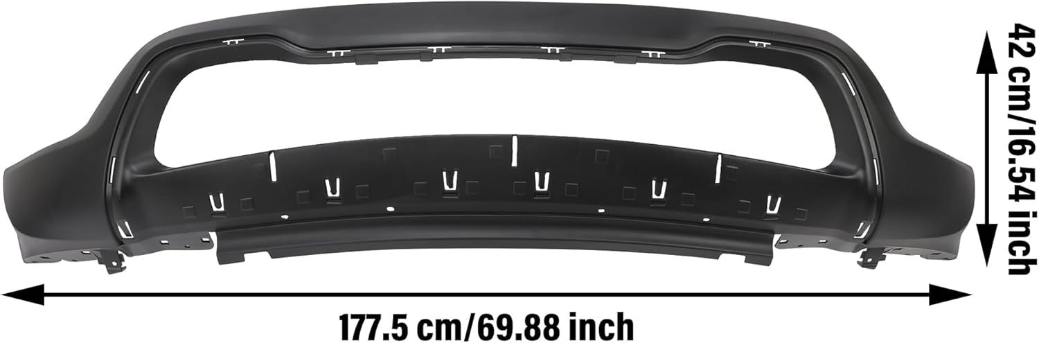 Front Lower Bumper Cover Compatible with 2014 2015 2016 Jeep Grand Cherokee, Plastic Automotive Steel Replacement 68143076AD CH1015114