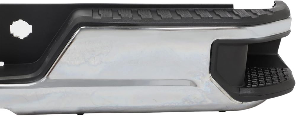 For 2019-2023 Chevy Silverado 1500 GMC Sierra 1500 Rear Step Bumper Assembly Chrome Steel Without/Exhaust Without/Sensors Replacement