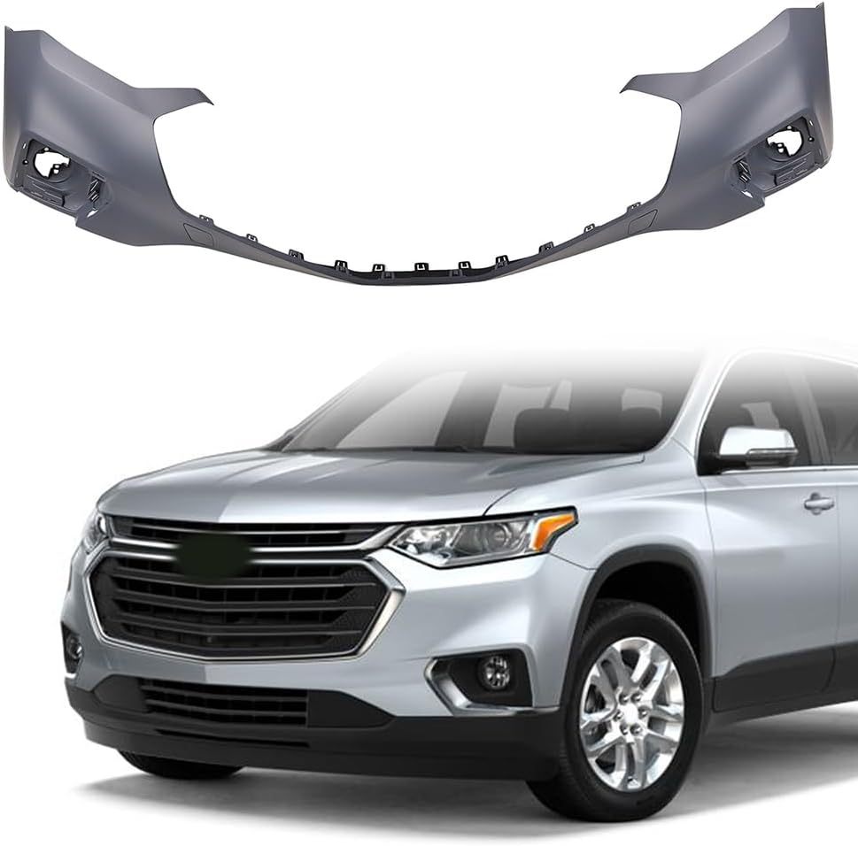 Front Bumper Cover Compatible with Chevy Traverse 2018 2019 2020 2021 Plastic Bumpers Face Bar Replacement 84088059