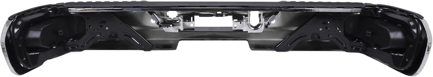 Front Bumper Face Bar Compatible For 2019-2023 Chevy Silverado GMC Sierra 1500 Classic w/Exhaust Hole & without/Park Assist Sensor Holes Chrome Steel