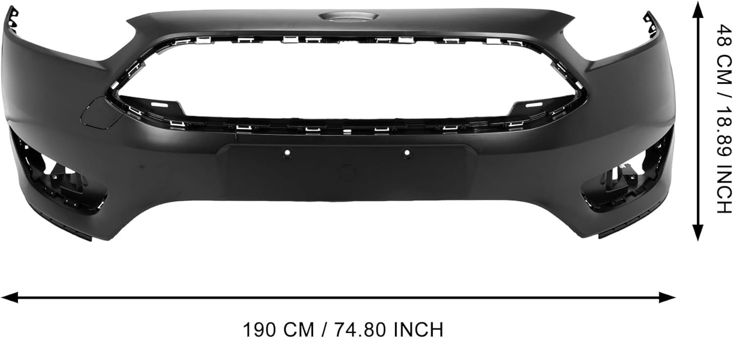 Fits For 2015 2016 2017 2018 Ford Focus Front Bumper Cover Complete Grill Upper Lower 7PCS/Set