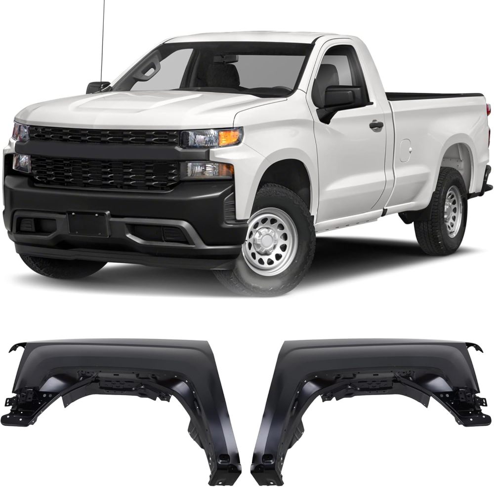 Front Driver&Passenger Side Fender Pair Steel Primed For 2014-2018 Chevrolet Silverado 1500 OEM#84214215 03551