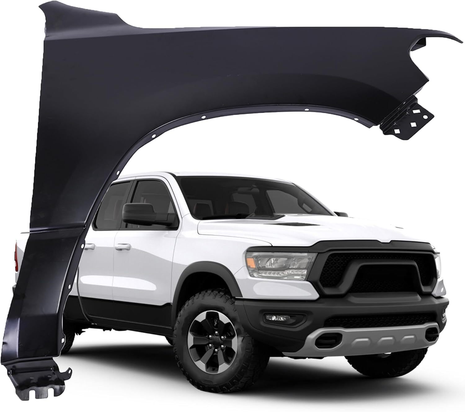 Front Passenger Right Side Fender Compatible With Ram 1500 2019 2020 2021 2022 OEM:68321576AA