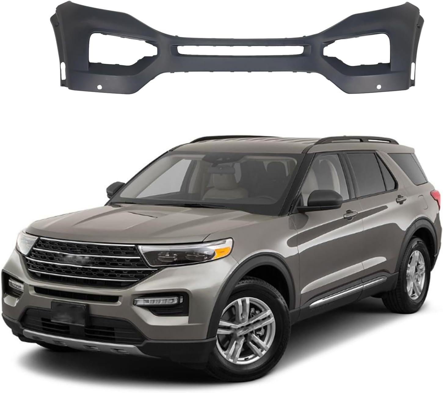 Front Bumper Cover With Sensor Holes Primed Fits For 2020 2021 2022 Ford Explorer