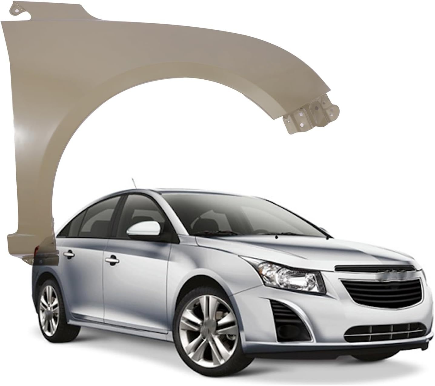 Front Passenger Side Fender Compatible with 2011-2015 Chevrolet Cruze Car Right Fender Replacement Of 95092195