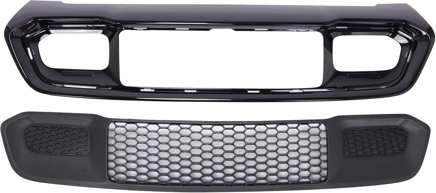 Compatible For 2017 2018 2019 2020 2021 2022 Jeep Grand Cherokee Front Bumper Cover Lower Grille Set