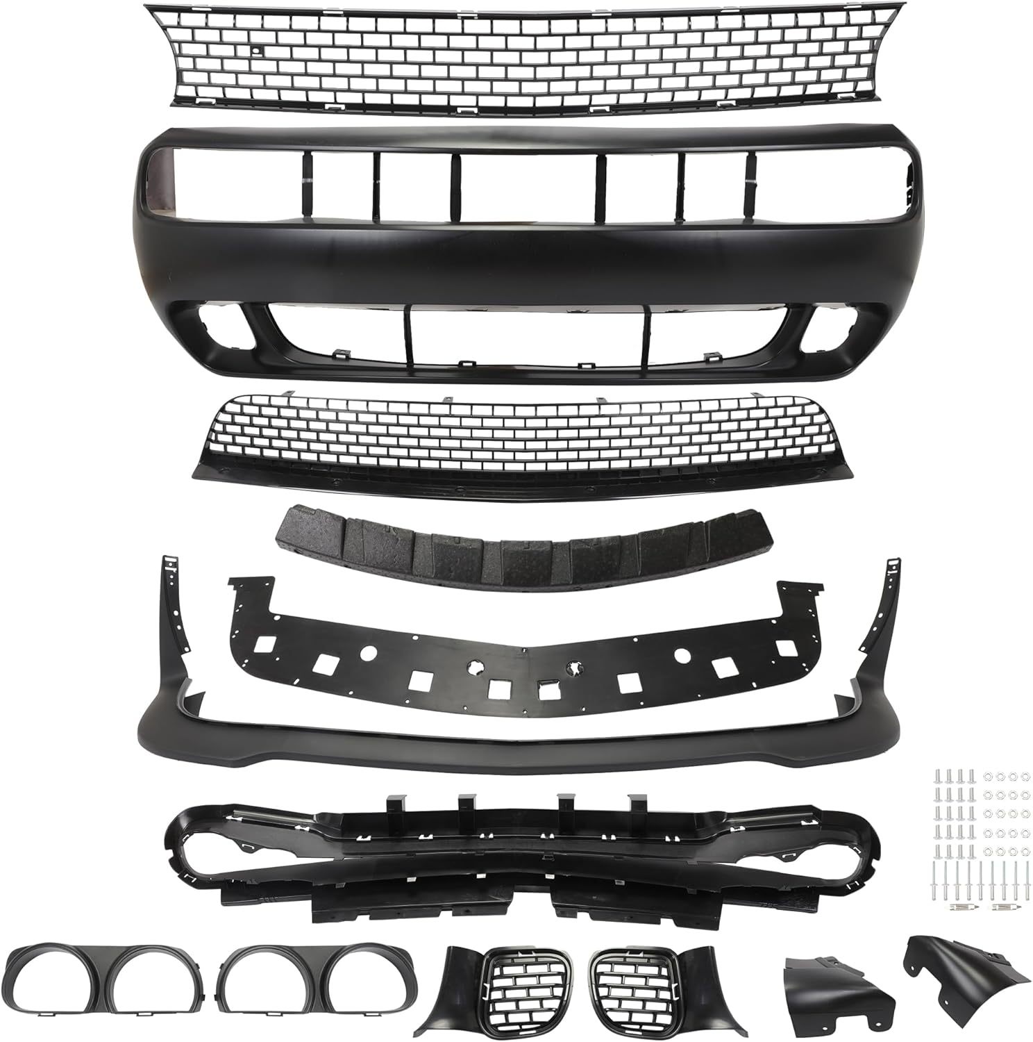 For Dodge Challenger Hellcat Style Front Bumper Cover Grille 2008 2009 2010 2011 2013 2014 Models