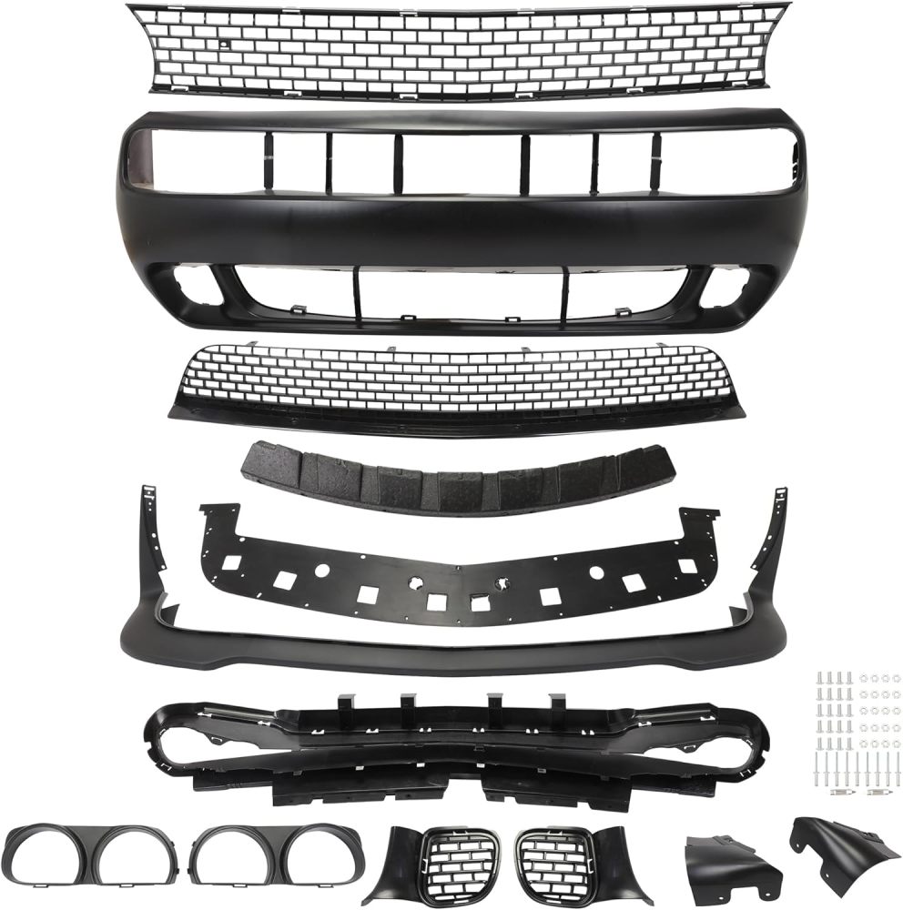 For Dodge Challenger Hellcat Style Front Bumper Cover Grille 2008 2009 2010 2011 2013 2014 Models