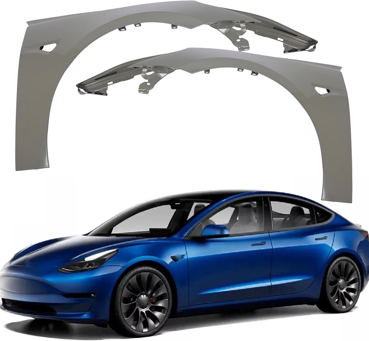Front Fender For 2017-2023 Tesla Model 3 Front Left+Right Side Fender Primed Steel OEM 1081401E0D 81400E0D