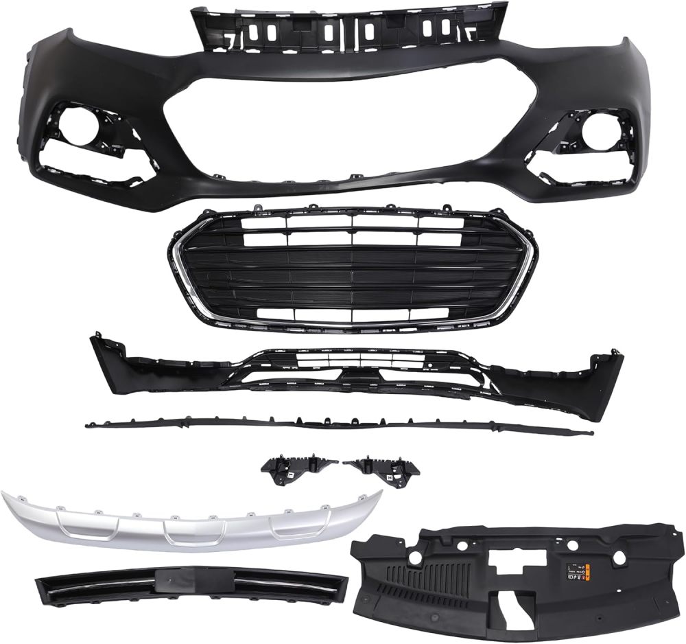 Front Upper and Lower Bumper Cover Complete Grills Kit Fits For 2017 2018 2019 2020 2021 Chevy Trax