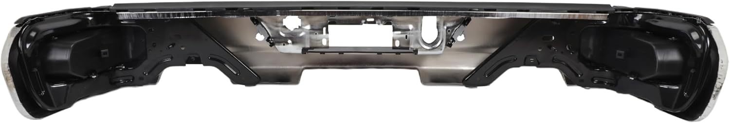 Fits For 2019-2023 Chevy Silverado GMC Sierra 1500 Classic Chrome Steel Rear Bottom Bumper Face Bar w/Sensor + w/Exhaust Hole