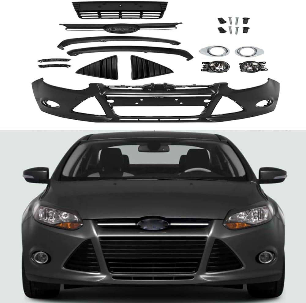 Replacement Front Bumper Cover For 2012 2013 2014 Ford Focus SE SEL Matte Black