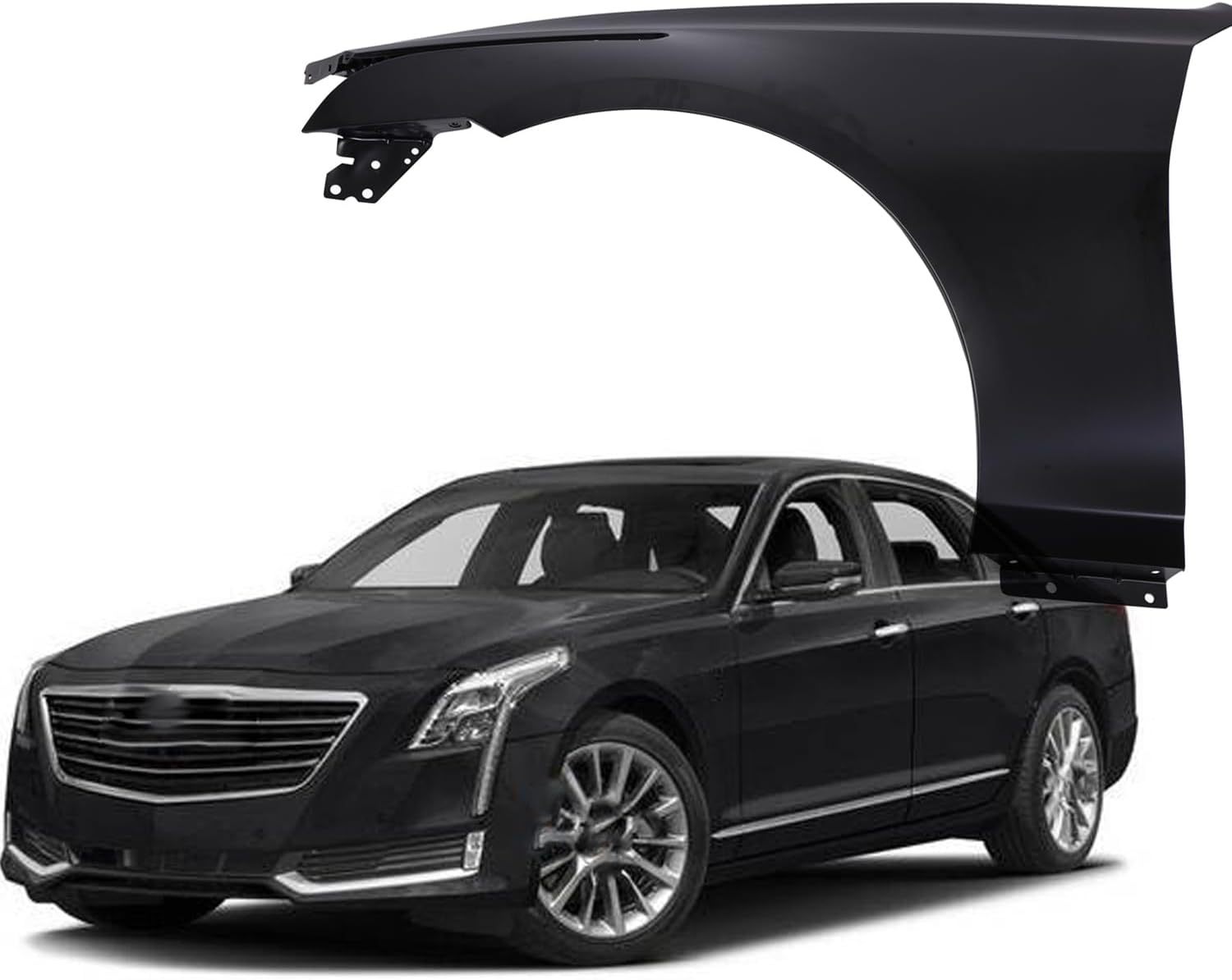 Front Fender Compatible with 2014-2019 Cadillac CTS CAPA Sedan, Driving Driver Left Side Primed Steel 84054144