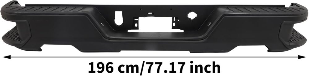 Rear Bumper Steel Bumper Assembly compatible with 2019-2023 Chevy Silverado 1500 & GMC Sierra 1500 Without/Park Sensor Hole Black