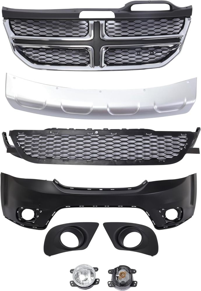 Fits For 2011-2019 Dodge Journey Front Bumper Cover Assembly W/Fog Lights Grill
