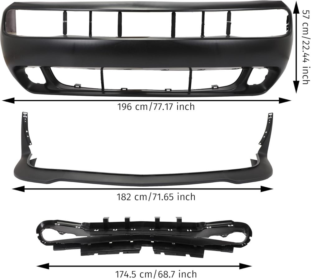 For Dodge Challenger Hellcat Style Front Bumper Cover Grille 2008 2009 2010 2011 2013 2014 Models